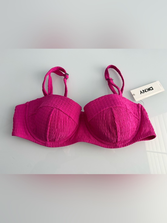 Dkny Other - DKNY Women's Pink Textured Molded Balconette Bikini Top Size Large